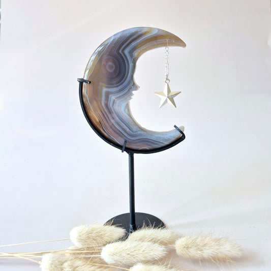 Druzy Grijze Agaat Edelsteen Maan #15 – 10 cm
