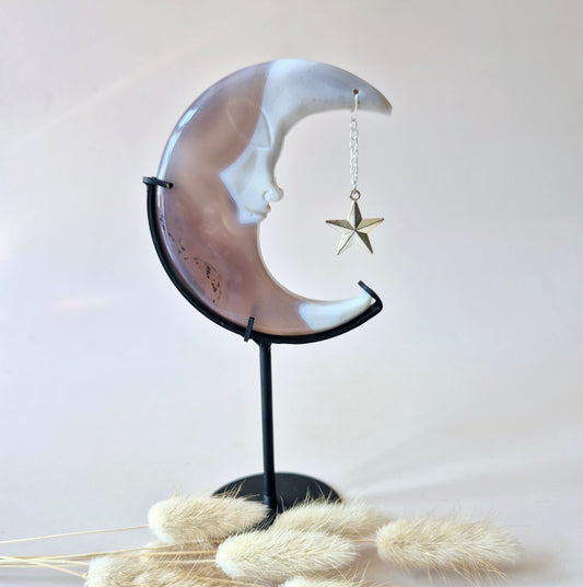 Druzy Grijze Agaat Edelsteen Maan #18 – 10 cm