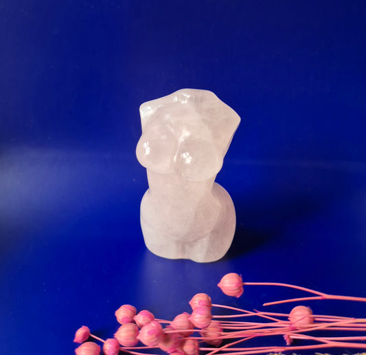 Crystal Rose Quartz Woman Body Sculpture – 8cm