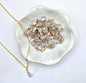 Gold-Colored Necklace with Raw Clear Quartz Pendant (1cm)