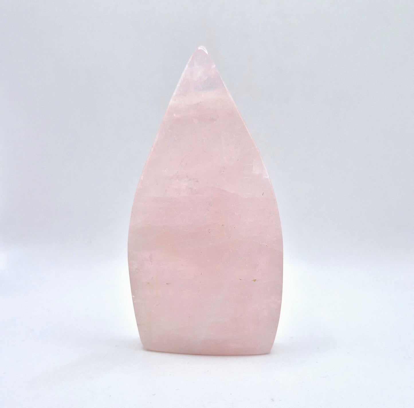 Rose Quartz - Teardrop Drop Standing Gemstone Crystal Flame Rose Quartz