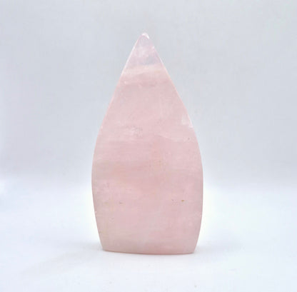 Rose Quartz - Teardrop Drop Standing Gemstone Crystal Flame Rose Quartz