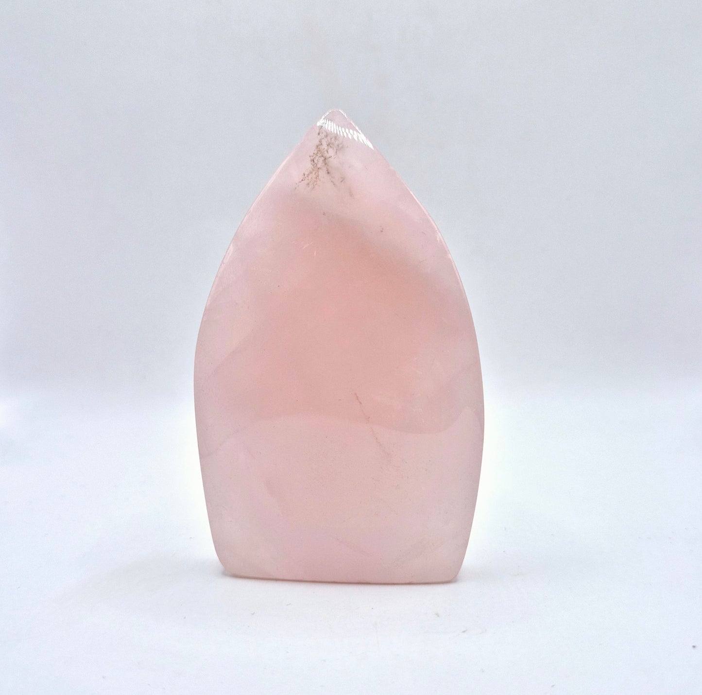 Rose Quartz - Teardrop Drop Standing Gemstone Crystal Flame Rose Quartz