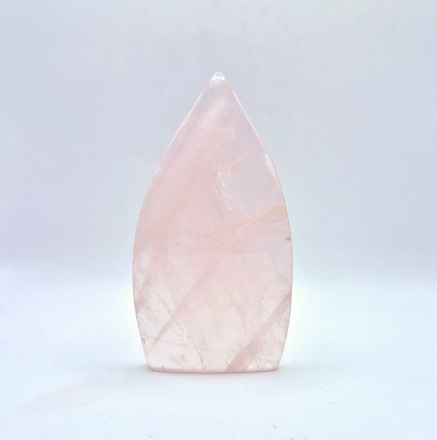 Rose Quartz - Teardrop Drop Standing Gemstone Crystal Flame Rose Quartz