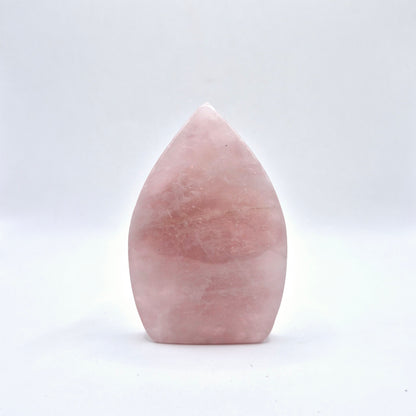 Rose Quartz - Teardrop Drop Standing Gemstone Crystal Flame Rose Quartz