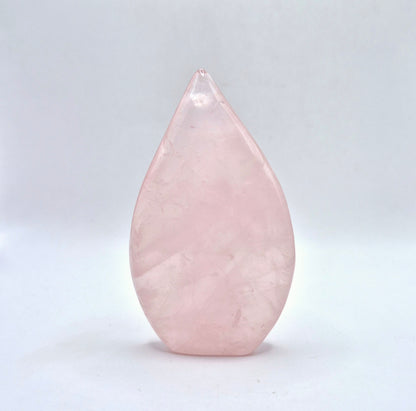 Rose Quartz - Teardrop Drop Standing Gemstone Crystal Flame Rose Quartz