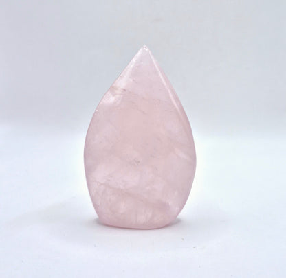 Rose Quartz - Teardrop Drop Standing Gemstone Crystal Flame Rose Quartz