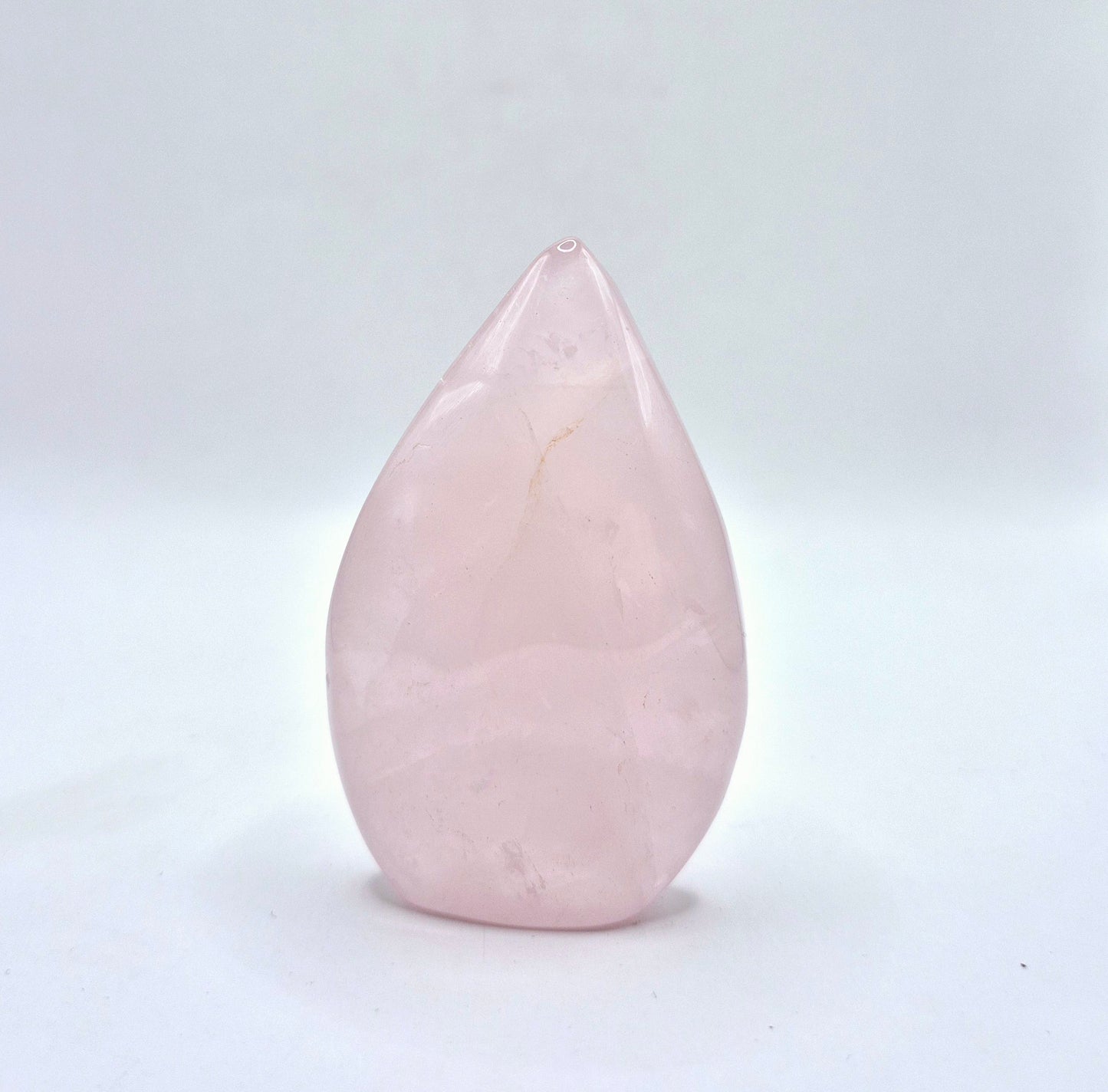 Rose Quartz - Teardrop Drop Standing Gemstone Crystal Flame Rose Quartz