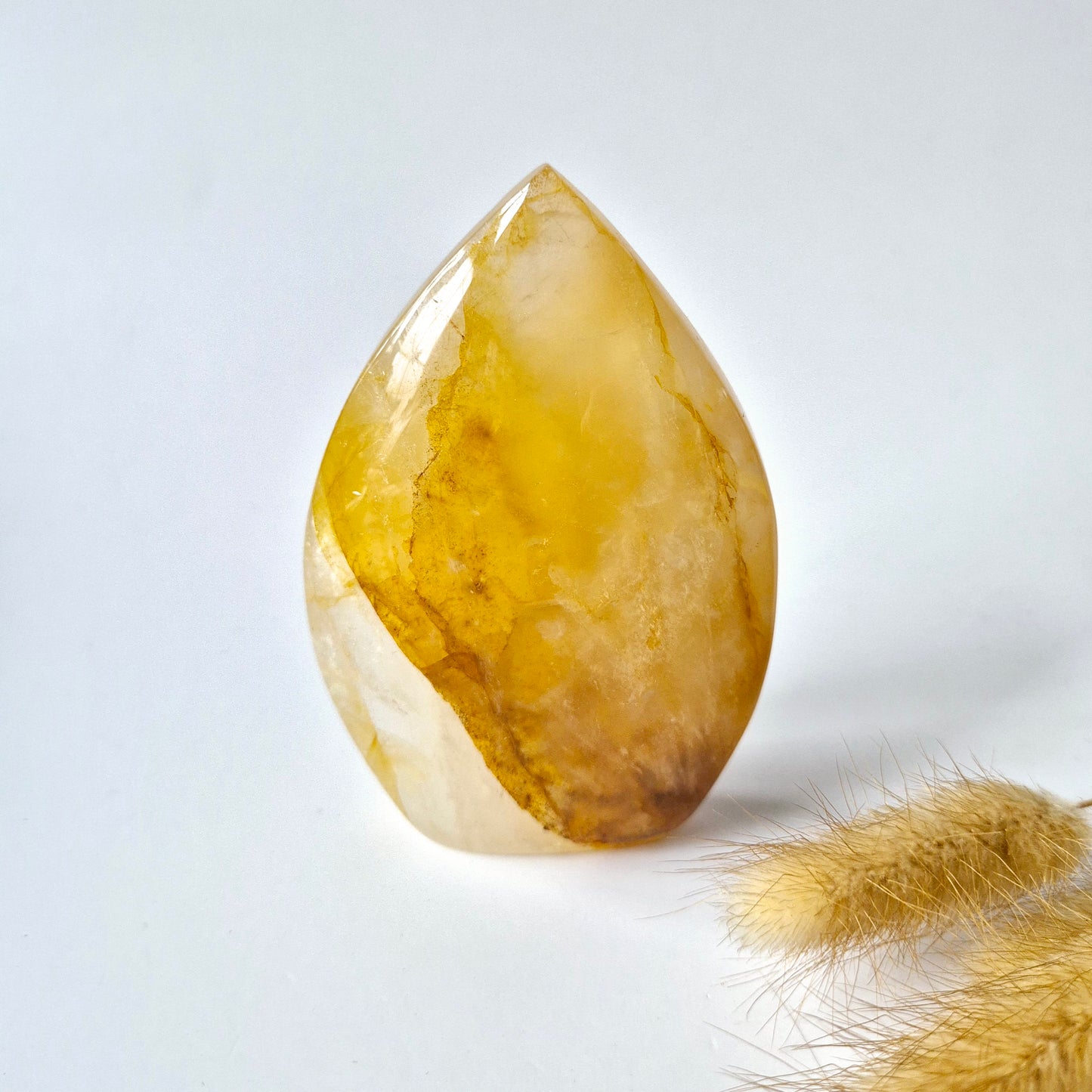 Golden Healer - Druppelvormige Drop Staande Edelsteen Kristal Flame
