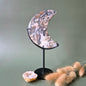 Rode Druzy Mosagaat Maan (10-12 cm) op standaard – #17