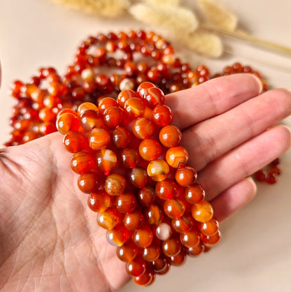 Edelsteen armband met 8mm ronde kralen - Sardonyx