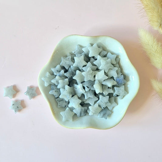 Gemstone Moss Agate Mini Star (1.5 cm)
