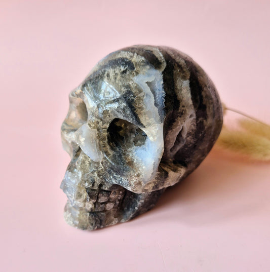 XXL Edelsteen Druzy Skull Fluoriet Schedel - #1 986gram