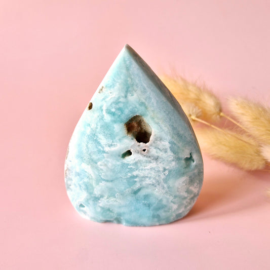 Prachtige Edelsteen Druppelvormige Druzy Hemimorphite Flame – #1 184gram - Licht, Heling & Innerlijke Zuiverheid