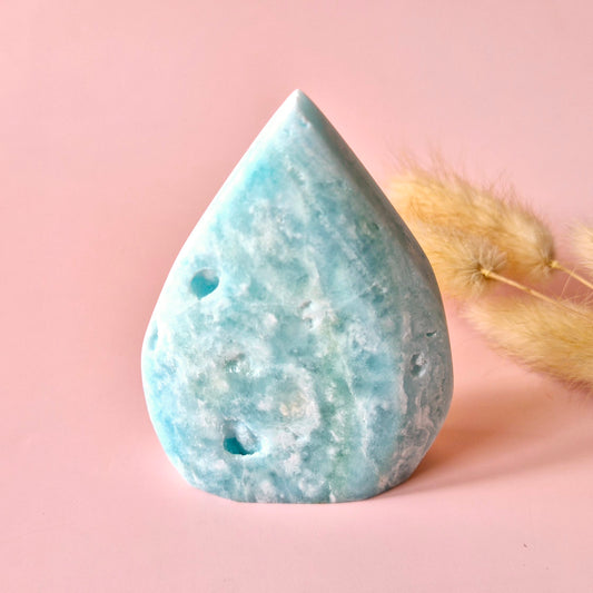 Prachtige Edelsteen Druppelvormige Druzy Hemimorphite Flame – #2 163gram - Licht, Heling & Innerlijke Zuiverheid