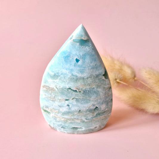 Prachtige Edelsteen Druppelvormige Druzy Hemimorphite Flame – #3 171gram - Licht, Heling & Innerlijke Zuiverheid