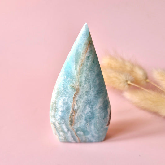 Prachtige Edelsteen Druppelvormige Druzy Hemimorphite Flame – #5 115gram - Licht, Heling & Innerlijke Zuiverheid