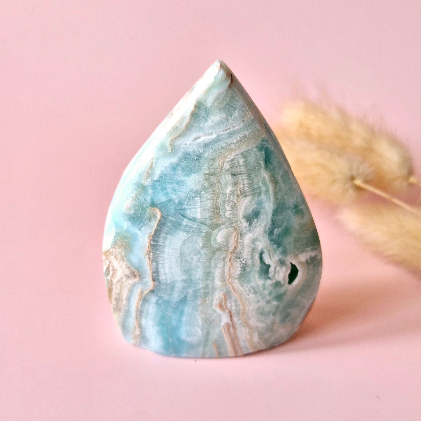 Prachtige Edelsteen Druppelvormige Druzy Hemimorphite Flame – #6 133gram - Licht, Heling & Innerlijke Zuiverheid