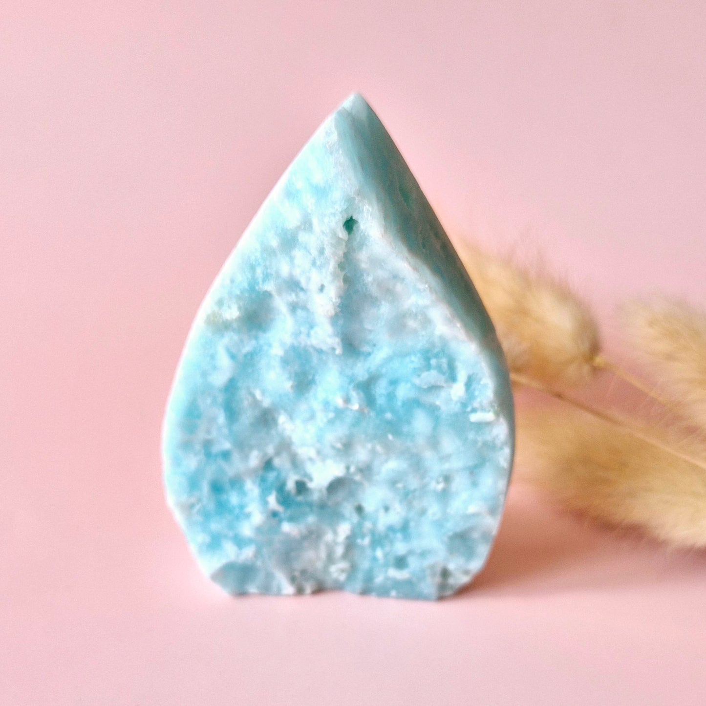 Prachtige Edelsteen Druppelvormige Druzy Hemimorphite Flame – #8 85gram - Licht, Heling & Innerlijke Zuiverheid