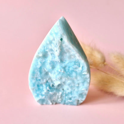 Prachtige Edelsteen Druppelvormige Druzy Hemimorphite Flame – #8 85gram - Licht, Heling & Innerlijke Zuiverheid