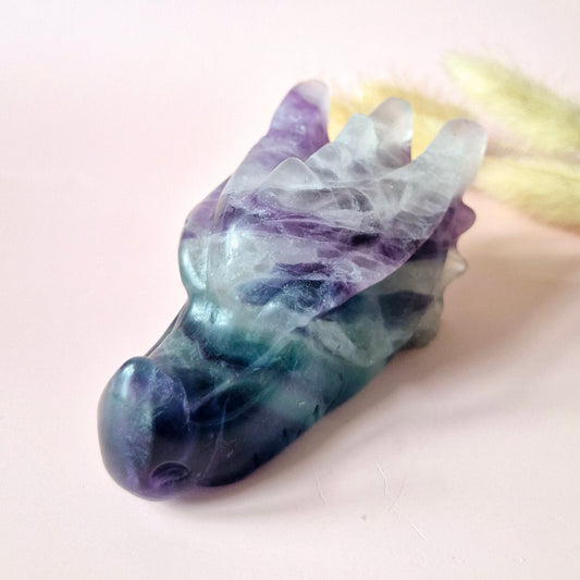 Gemstone Purple Mica Dragon Skull | Mysticism, Intuition &amp; Powerful Protection Dragon Skull