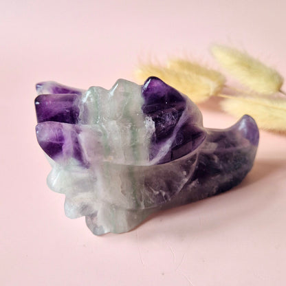 Gemstone Purple Mica Dragon Skull | Mysticism, Intuition &amp; Powerful Protection Dragon Skull