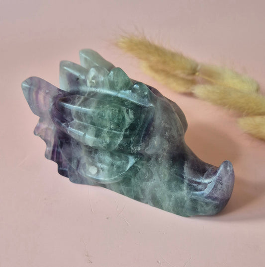 Gemstone Purple Mica Dragon Skull | Mysticism, Intuition &amp; Powerful Protection Dragon Skull