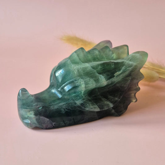 Gemstone Purple Mica Dragon Skull | Mysticism, Intuition &amp; Powerful Protection Dragon Skull