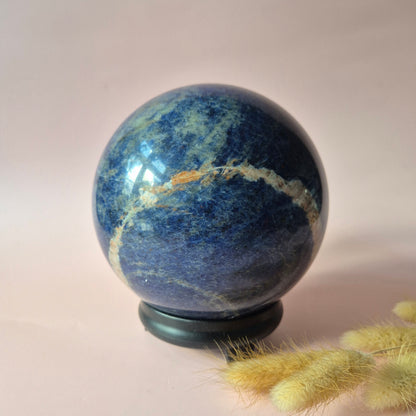 XXL Gemstone Larvikite Ball (15 cm | 4810 g) – Crystal Sphere Statement Piece Decoration