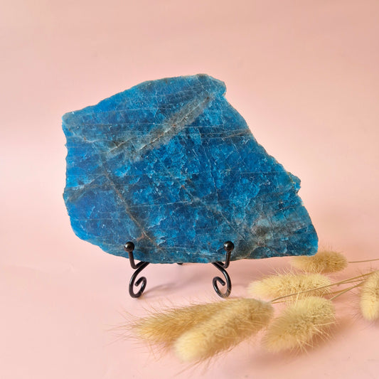 XXL Edelsteen Blue Apatiet Schijf op Standaard #3 387gram – Inspiratie, Helderheid & Innerlijke Kracht