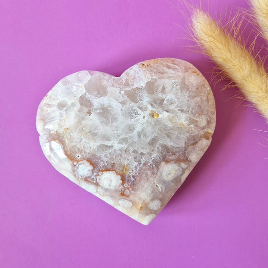 Gemstone Large Druzy Moss Agate Heart on Metal Stand – #71 190gram