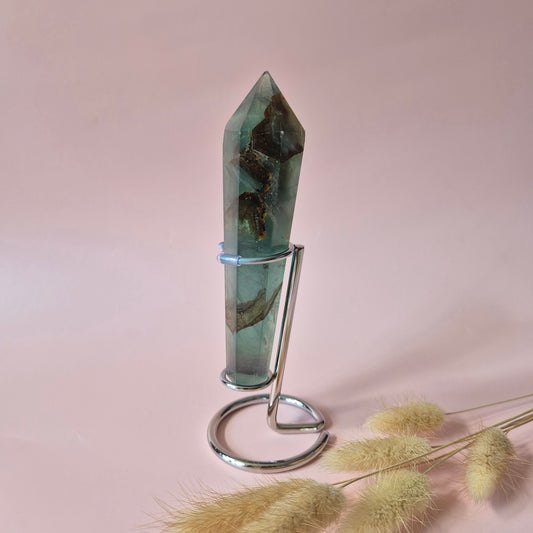 Edelsteen Groene / Blauwe Fluoriet Scepter – Edelsteen Wand (14 cm / 200g) #2