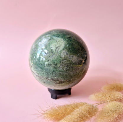 Kristall Edelstein Kugel Moosachat Druzy Kugel 90mm 971g
