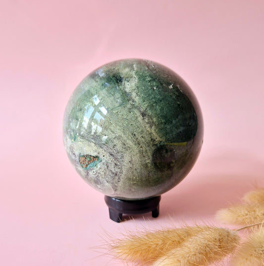 Kristall Edelstein Kugel Moosachat Druzy Kugel 90mm 971g