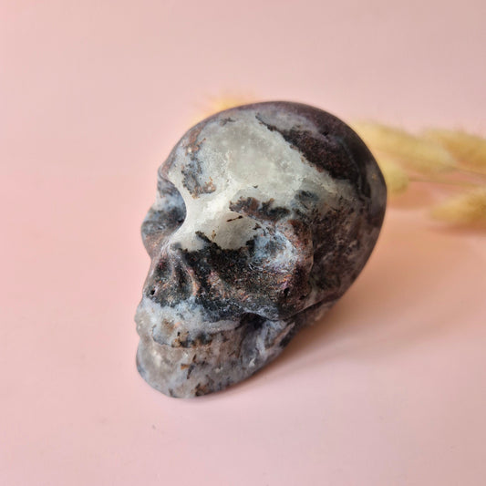 XL Edelsteen Skull Lepidoliet Schedel –  #6 412 gram - Mat & Krachtig