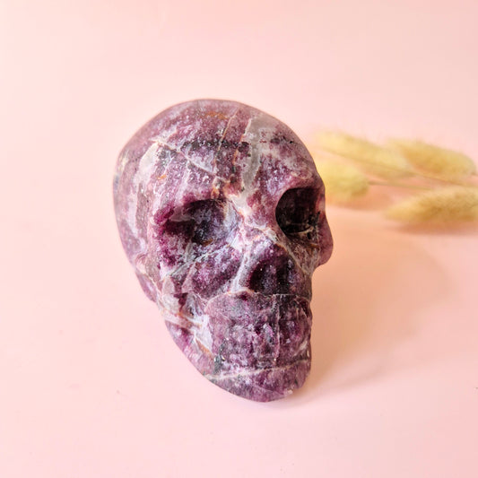 XL Edelsteen Skull Lepidoliet Schedel –  #8 508gram - Mat & Krachtig
