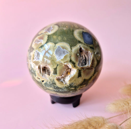 Kristall Edelstein Rhyolith Regenwald Jaspis Kugel 77mm – 586g