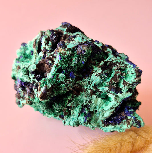 XL Druzy Zeldzame Azuriet-Malachiet Ruwe Schitterende Edelsteen #1 522gram – Sprankelende Natuurlijke Kracht
