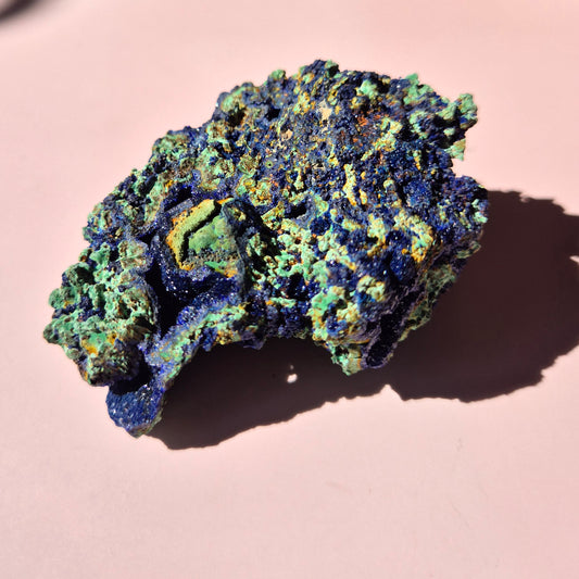XL Druzy Zeldzame Azuriet-Malachiet Ruwe Schitterende Edelsteen #2 128gram – Sprankelende Natuurlijke Kracht