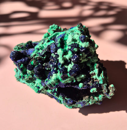 XL Druzy Zeldzame Azuriet-Malachiet Ruwe Schitterende Edelsteen #5 220gram – Sprankelende Natuurlijke Kracht
