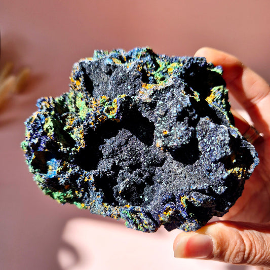 XL Druzy Zeldzame Azuriet-Malachiet Ruwe Schitterende Edelsteen #10 360gram – Sprankelende Natuurlijke Kracht