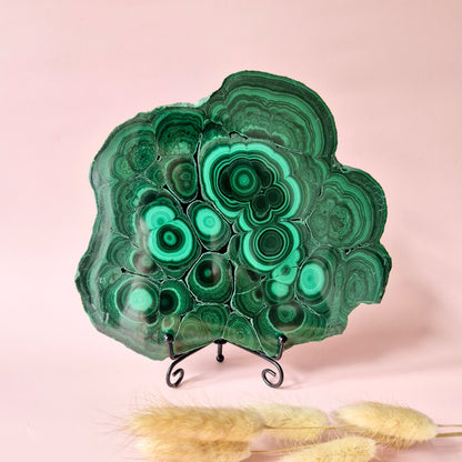 Gemstone Chrysocolla/Malachite Slab 600 g (14 x 13 cm) – Statement Piece with Spiritual Depth