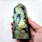 XL Edelsteen Labradoriet Obelisk Toren – 300g – 10,6 cm | Super Flash Alert!