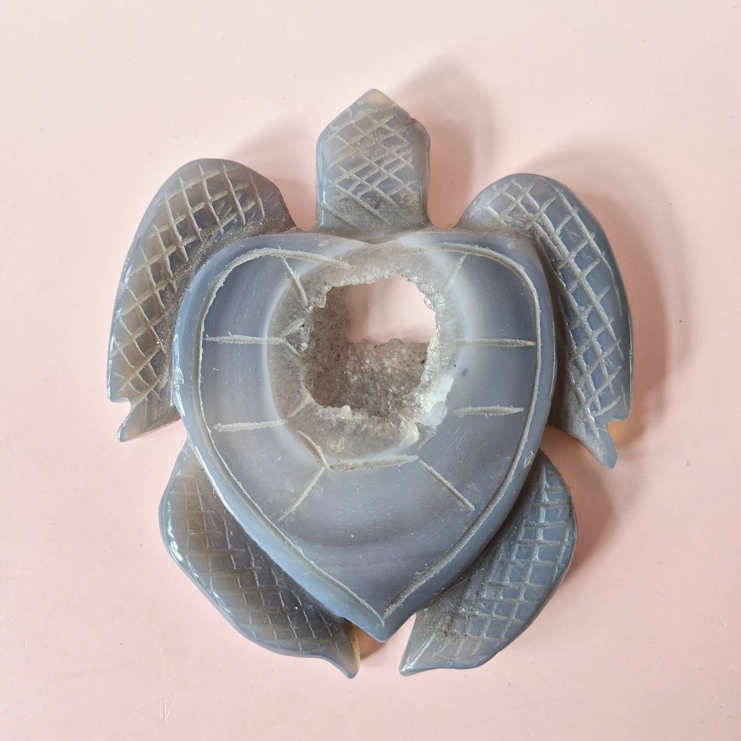 Gemstone Gray Druzy Agate Dragon Skull 247 grams – Power, Protection &amp; Spiritual Healing