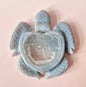 Edelsteen Grote grijze agaat schildpad met druzy (8–12 cm) #22– handgesneden edelsteen carving