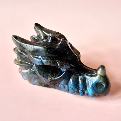 XL UV Reactive Agate Dragon Skull (13 x 6 x 7.5 cm | 537 g) – #2 Mystical Protection &amp; Transformation