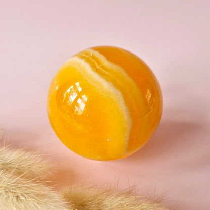 Kristall-Honig-Calcit-Kugel – 44 mm – 222 g | Selbstvertrauen &amp; sanfte Kraft