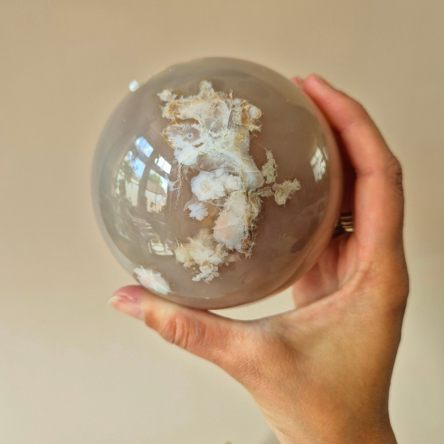 Kristall-Edelstein, Druzy-Rosa-Amethyst-Kugel auf Ständer (100 mm, 1180 Gramm)
