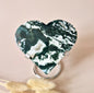 Edelsteen Druzy Mosagaat Hart op Metalen Standaard – #98 250gram