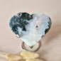 Edelsteen Druzy Mosagaat Hart op Metalen Standaard – #99 263gram
